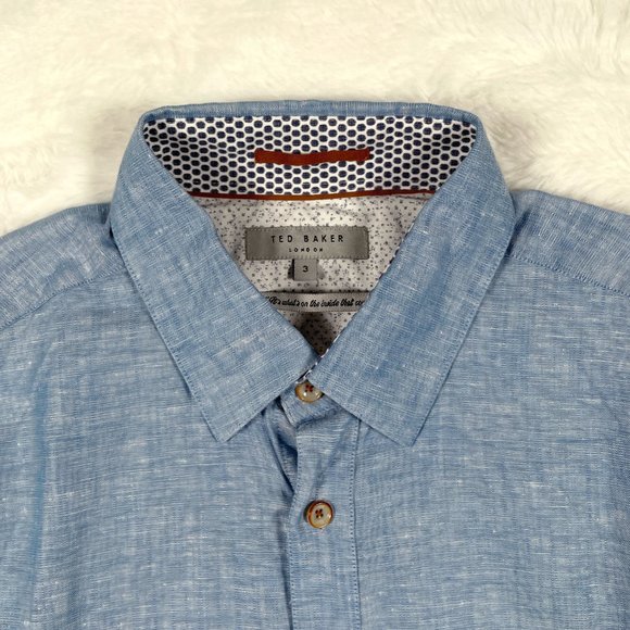 Ted Baker London Button Down Shirt Long Sleeve Size 3 - Picture 4 of 9